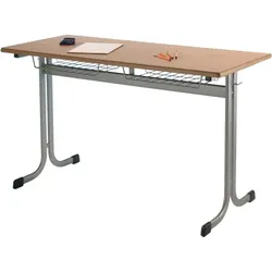 Zweier-Schülertisch 130x55 cm MT50Z-K, Tischplatte Melamin mit ABS- Kante