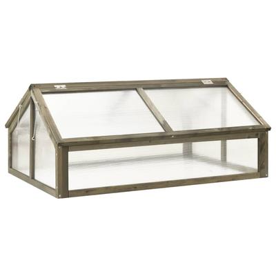 Helloshop26 - Gewächshauszelt für Pflanzen Blumen und Gemüse 114 x 80 x 50 cm graues Tannenholz 02_0044438