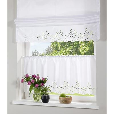 Scheibengardine OTTO HOME "Neapel, 1 Stück, halbtransparent, Seiden Optik" Gr. 3, weiß, B:90cm H:45cm, Taft, Polyester, Gardinen, halbtransparent, Seiden Optik