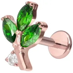 Premium Titan Labret mit Innengewinde KRISTALLZWEIG