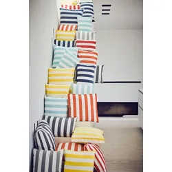 Kissen SOMNIA Streifen weiß/dunkelblau 60 x 60 cm