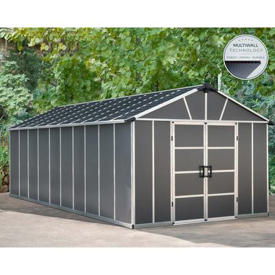 Gerätehaus PALRAM - CANOPIA "Yukon", grau, Aluminium, Kunststoff, Polycarbonat (PC), Gerätehäuser, mit lebenslang widerstandsfähigen Wandpaneelen