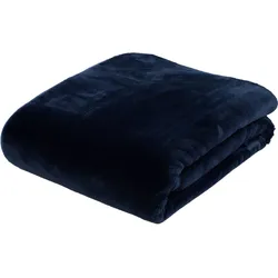 Gözze Premium Cashmere-Feeling Decke marine 180x220 cm