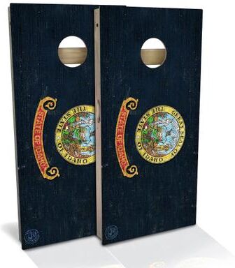 Skip's Garage Idaho Flag Outdoor Cornhole Board Set