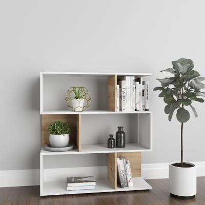 Bücherregal INOSIGN "Cedric", weiß (weiß, artisan eiche), B:103cm H:110cm T:35cm, Holzwerkstoff, Regale, Bücherregal