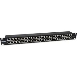 equip Patchpanel 48x RJ45 Cat6A 19" FTP 1HE Premium schwarz, Server Zubehör, Schwarz