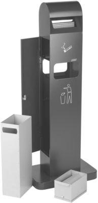 Standascher Abfall Kombination, 10 l , f. den Außenbereich, UV-resistent beschichtet