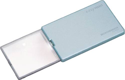 Eschenbach 152122 Handlupe mit LED-Beleuchtung Vergrößerungsfaktor: 4 x Linsengröße: (L x B) 86mm x 54mm Blau