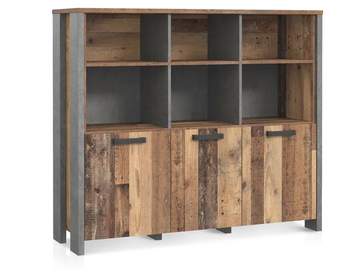 CASSIA Regal / Highboard, Material Dekorspanplatte, Old Wood