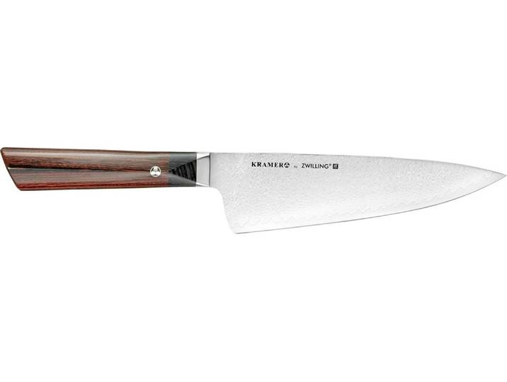 Kochmesser ZWILLING Kramer Meiji 20 cm , braun, Klingenlänge 20cm, Edelstahl, Stahl, Kochmesser, Kochmesser, Hochwertiges Kochmesser mit Damastklinge und Holzgriff