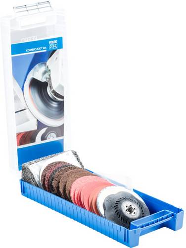 PFERD TOOLS 49350071 COMBICLICK Set 19-tlg. Ø 115mm M14 Bearbeitungen grob bis poliert für Winkelschleifer Durchmesser 115mm