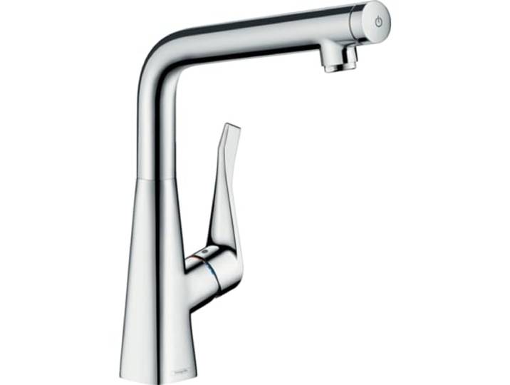 hansgrohe Metris Select Einhebel-Küchenarmatur, Komfort-Höhe 320mm mit Schwenkauslauf, Chrom