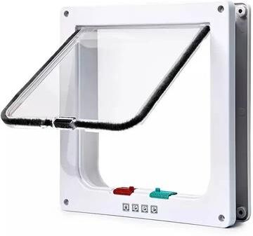 Uplift Picks Weatherproof Cat Dog Door Flap With 4 Way Locking Security For Small Pets white 7.52x7.83x0.78in