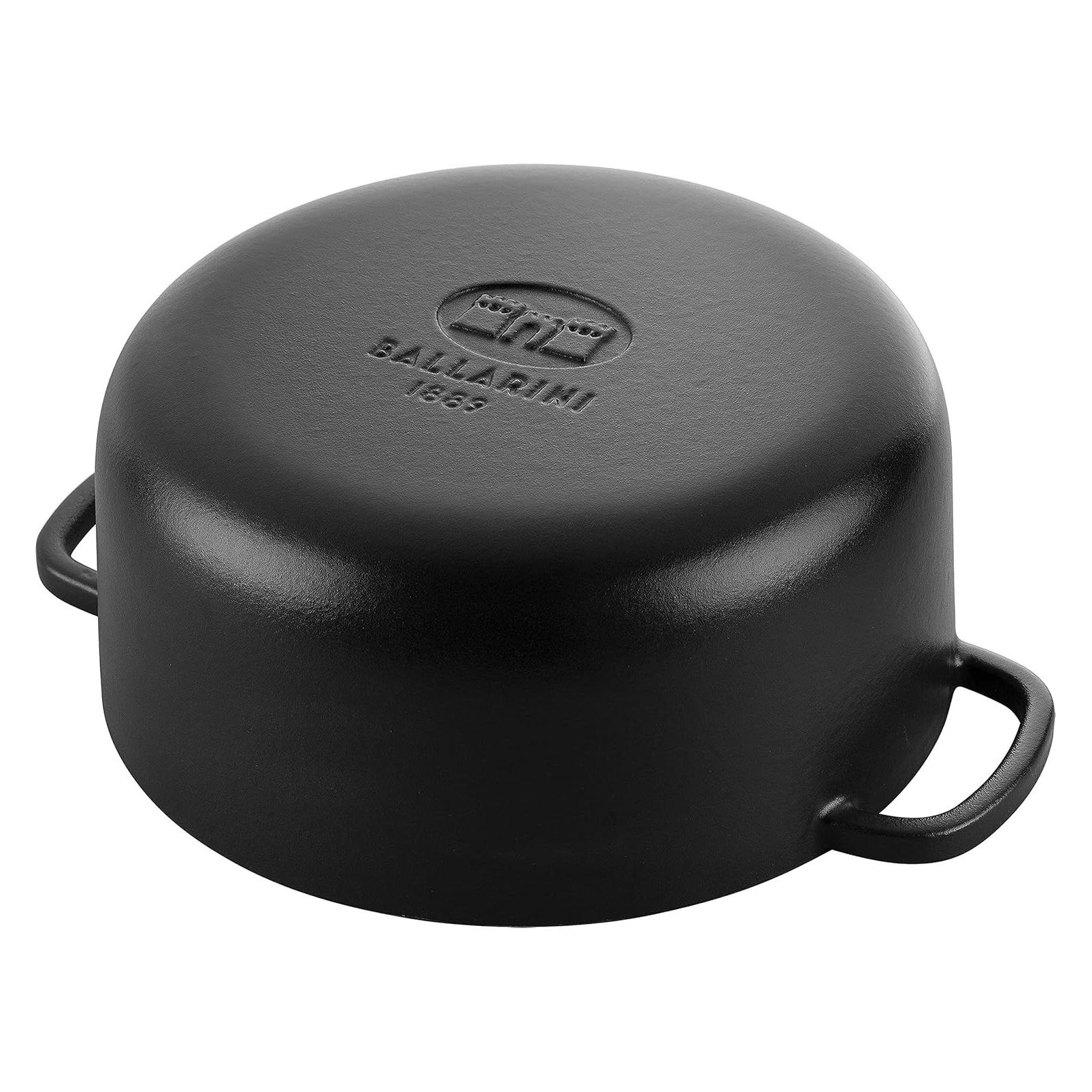 Ballarini Cocotte BELLAMONTE 20 cm rund 2,5 Liter Bräter aus Gusseisen schwarz (Bräter + Schmortopf, Gusseisen, 20 x 13.50 cm) (1022957)