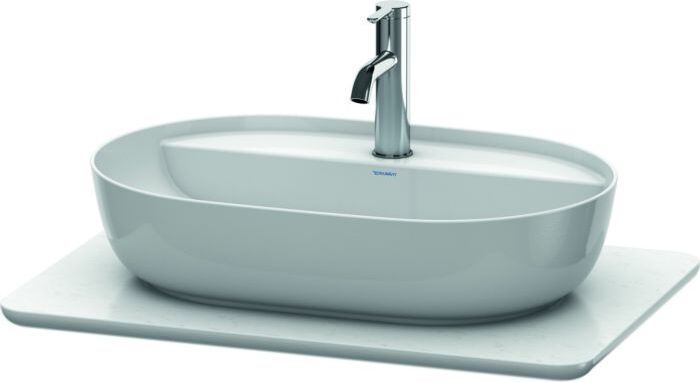 Duravit Luv Waschtisch-Konsole LU946501717 68,8x47,5cm, Weiß Struktur, aus Quarzstein, mit 1 Ausschnitt