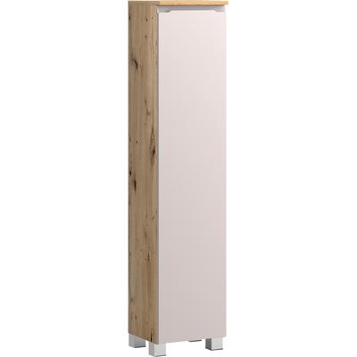 Midischrank WELLTIME "CABO, gedämpfte Scharniere", weiß (kaschmir), B:30cm H:130cm T:35cm, MDF, Schränke, Midischrank, Kaschmir, griffloses Design, reversibel