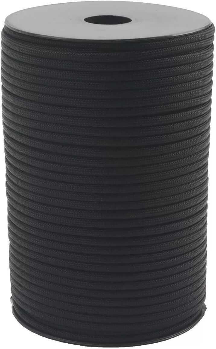 INF 100-Meter-Spule 9-Kern-Paracord - Vielseitiges Polypropylenfaserseil Schwarz