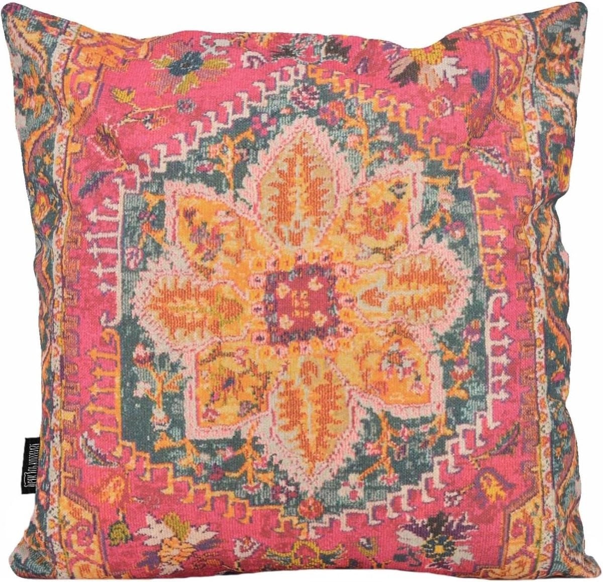 Sierkussen Perzische Print - Decoratief Kussen met Oosterse Kilim Design - Veelkleurig - 45 x 45 cm
