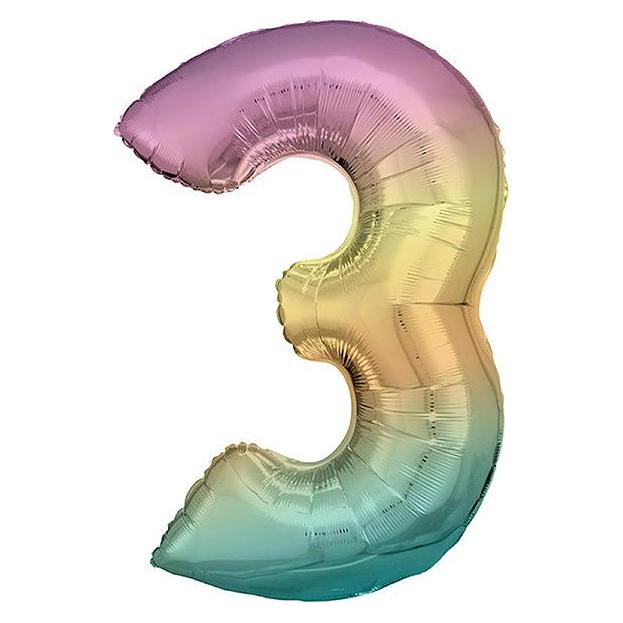 Amscan Folienballon Rainbow Zahl (1x) (9909701)
