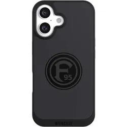 Nivocase Handyhülle für Apple iPhone 16 Hülle NIVOpure Case Schwarz F95 Fortuna Düsseldorf Logo (Apple iPhone 16), Smartphone Hülle, Schwarz