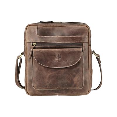 Umhängetasche JAN VANDERSTORM "Tasche DIETGER", Herren, Gr. 1, braun, Obermaterial: 100% Rindsleder Leather cow., Taschen Umhängetasche