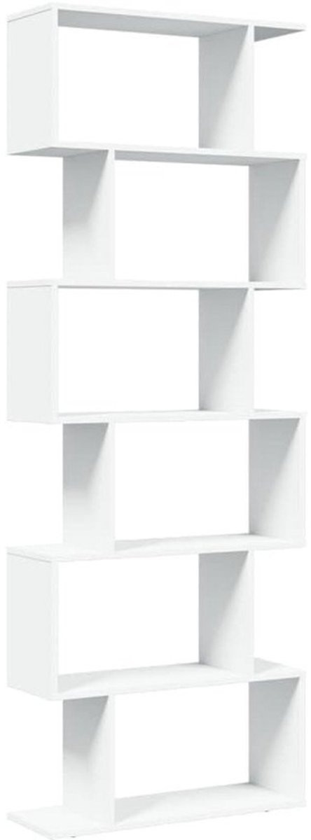 Houten open boekenkast met 6 planken als stijlvolle kamerverdeler, Hoogte: 193 cm