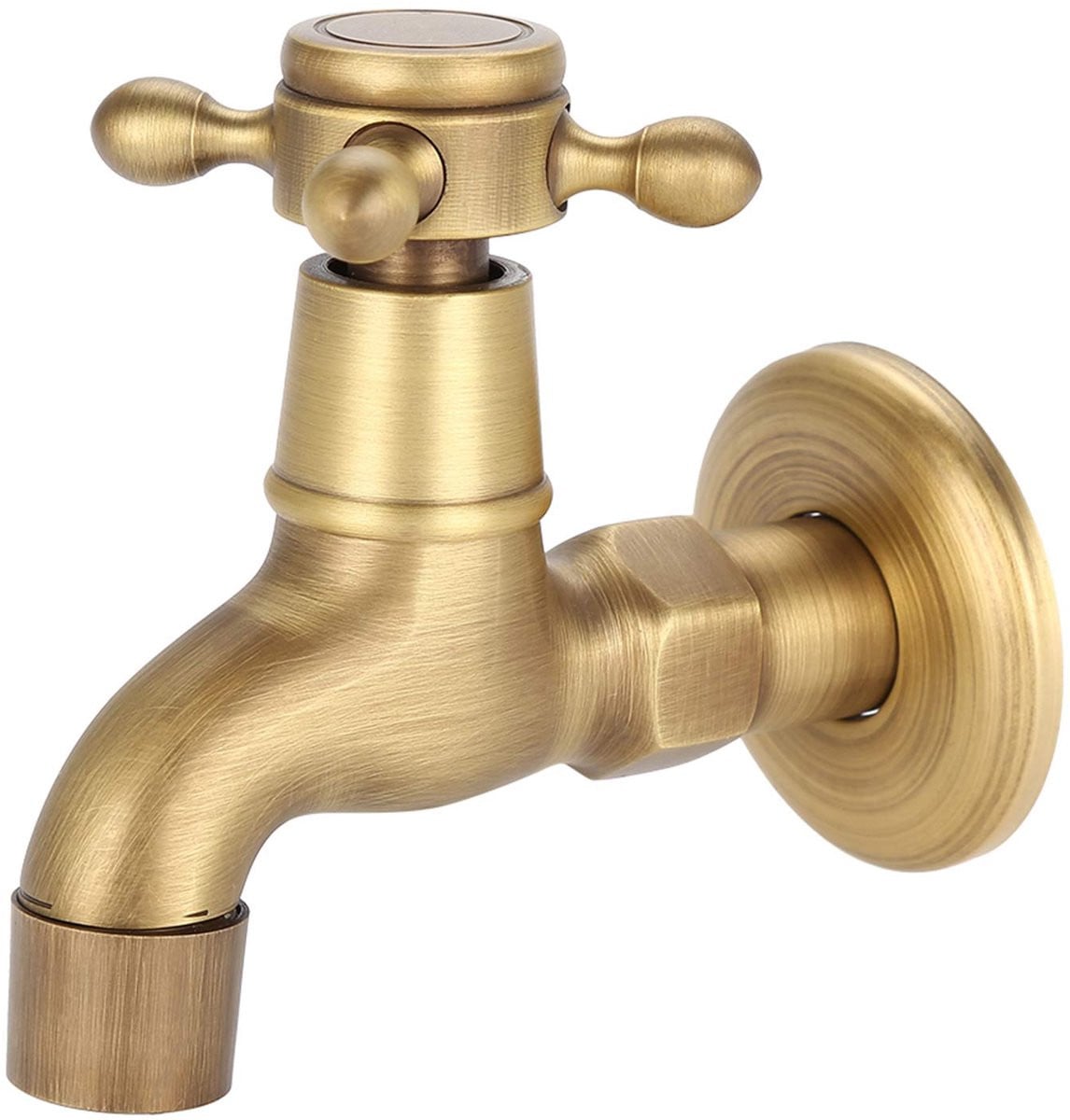 Vintage Wandkraan G1/2 - Massief Gepolijst Messing - Enkele Koudwaterkraan in Goud/Antiek voor Tuin en Badkamer