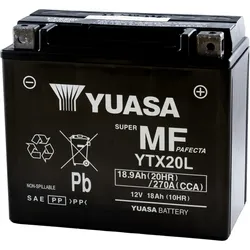 12V 18Ah 270A Yuasa YTX20L / YTX20L-BS AGM Motorradbatterie