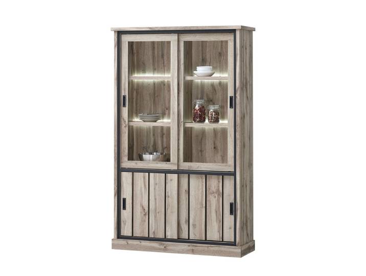 Vitrine Lena 2+2 Portes Coulissantes Led