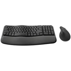 Logitech Wave Keys and Lift Combo (Eng. Int., Kabellos), Tastatur, Grau