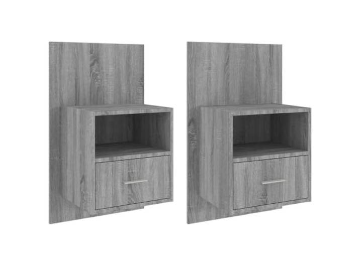 LKJephalotrop 2 Wand-Nachttische Grau Sonoma 48,5x32,5x80 cm Praktische Hängeschränke fürs Schlafzimmer: Platzsparende Wandmontage schafft Ordnung und Stauraum für Bücher und Deko.