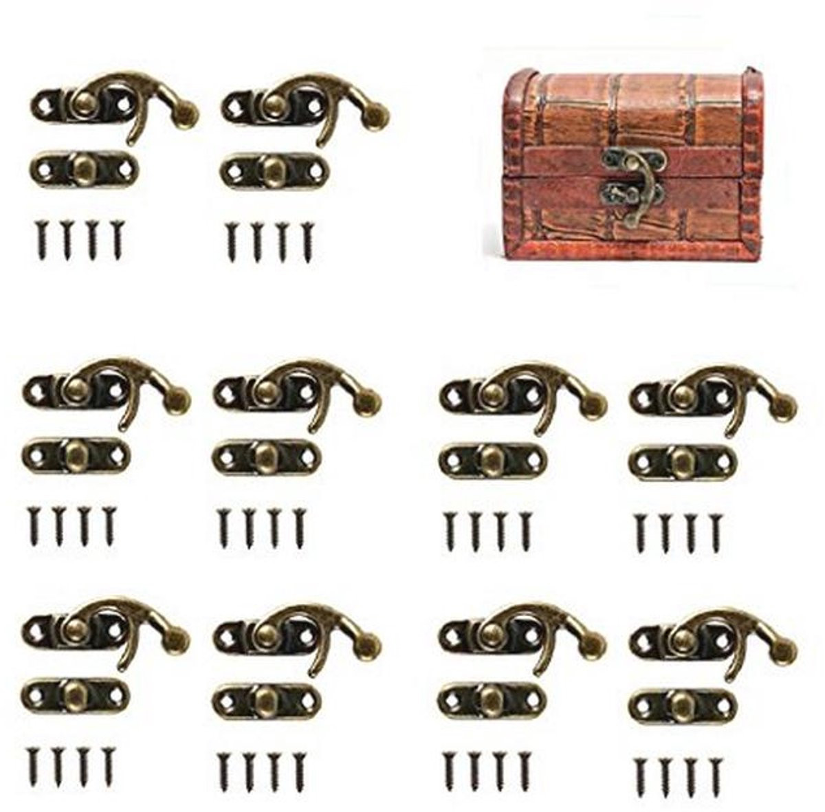 Antieke bronzen grendel haken met schroeven voor decoratie