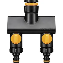 Fiskars, Schlauchanschluss + Schlauchverbinder, Rozdzielacz Podwójny Comfort On/Off (21 mm)