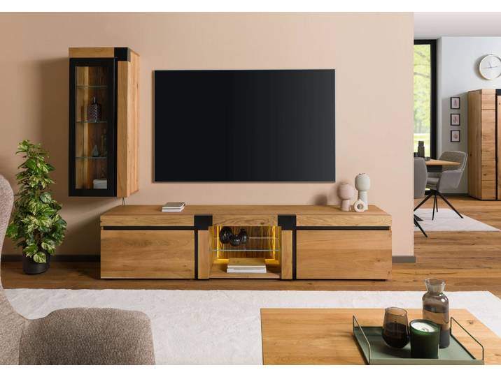 TV-Board Wildeiche 220x48x50 natur geölt ROTTERDAM #122