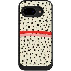 Nivocase Hülle für Google Pixel 9a Handyhülle NIVOcore Case Schwarz Kunst Punkte Streifen (Google Pixel 9a), Smartphone Hülle, Schwarz