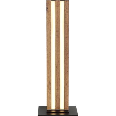 GLOBO LIGHTING Tischleuchte "HAYDEN", braun (schwarz matt), 1, H: 50cm, 1 Stk., Leuchten, Tischleuchte schwarz & Holzoptik, Kunststoff opal, Wippschalter, LED, Tischleuchte