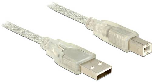Delock USB-Kabel USB 2.0 USB-A Stecker, USB-B Stecker 1.50m Grau 83893