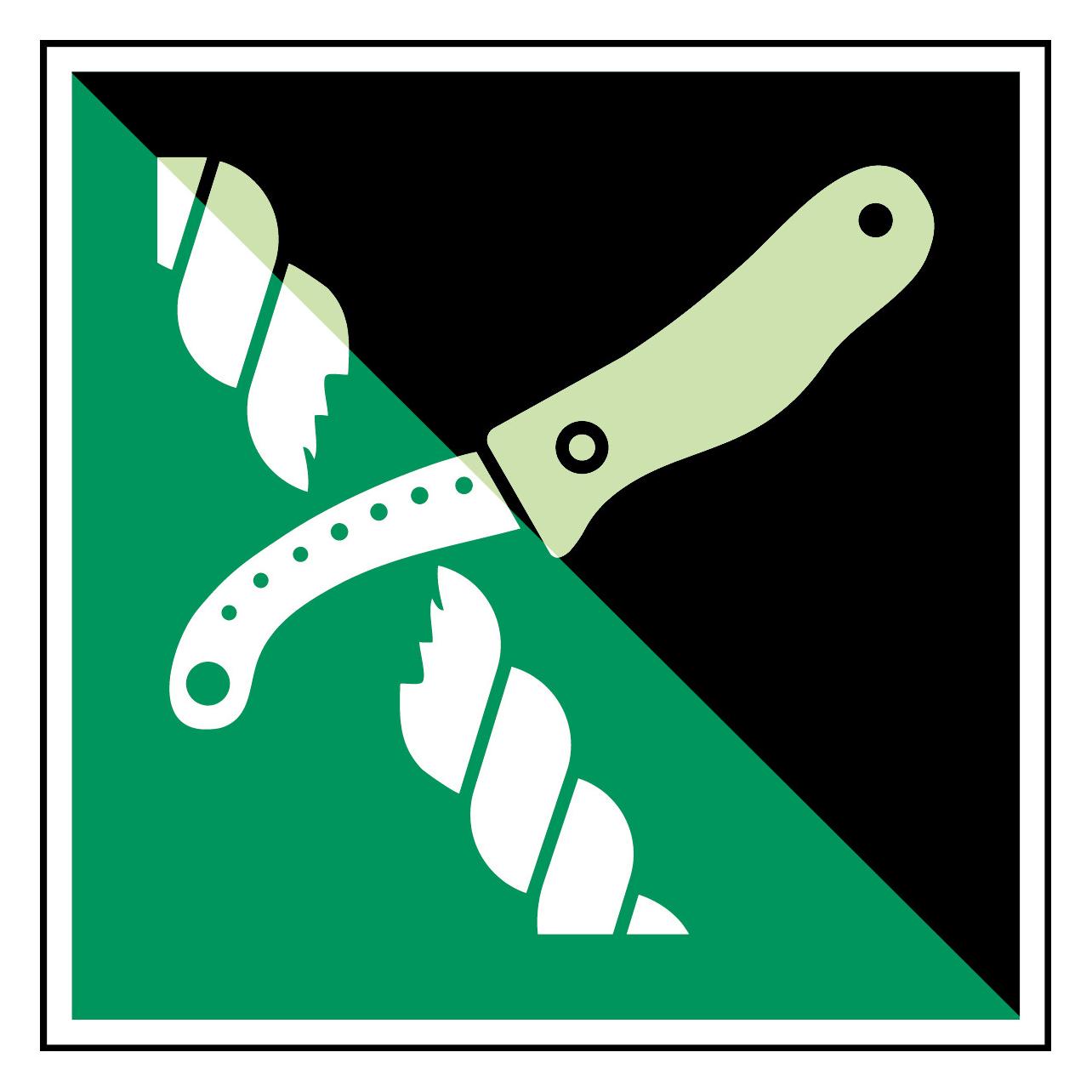 Brady ISO-Sicherheitsschild - Messer für Rettungsfloss (134980)