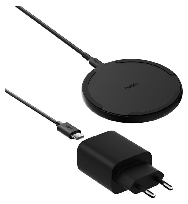 Belkin BOOST Charge draadloze oplader 15W met USB-C en netadapter, zwart