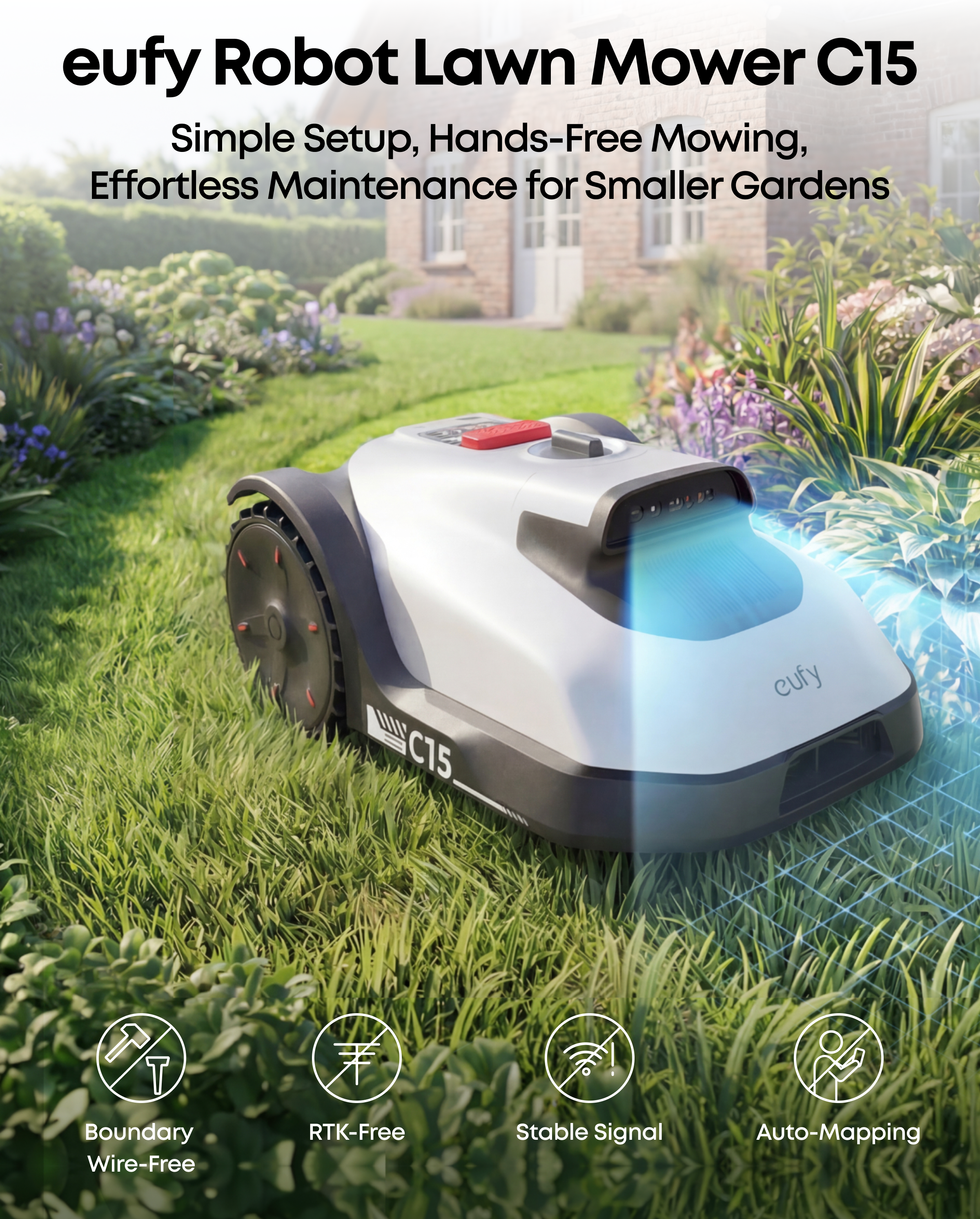 eufy Robot Lawn Mower C15 and Replacement Blade Set Bundle
