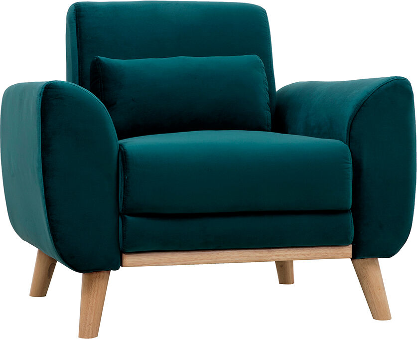 Miliboo Design-Sessel Stoff Petrolblau EKTOR
