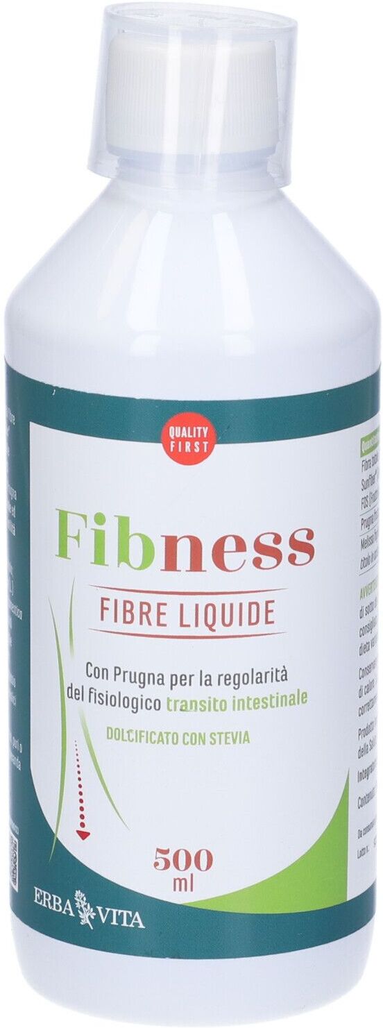 Erba Vita Fibness, Integratore Alimentare per la Digestione, 500ml, Fibra Liquida, Sunfiber, Motilità Intestinale