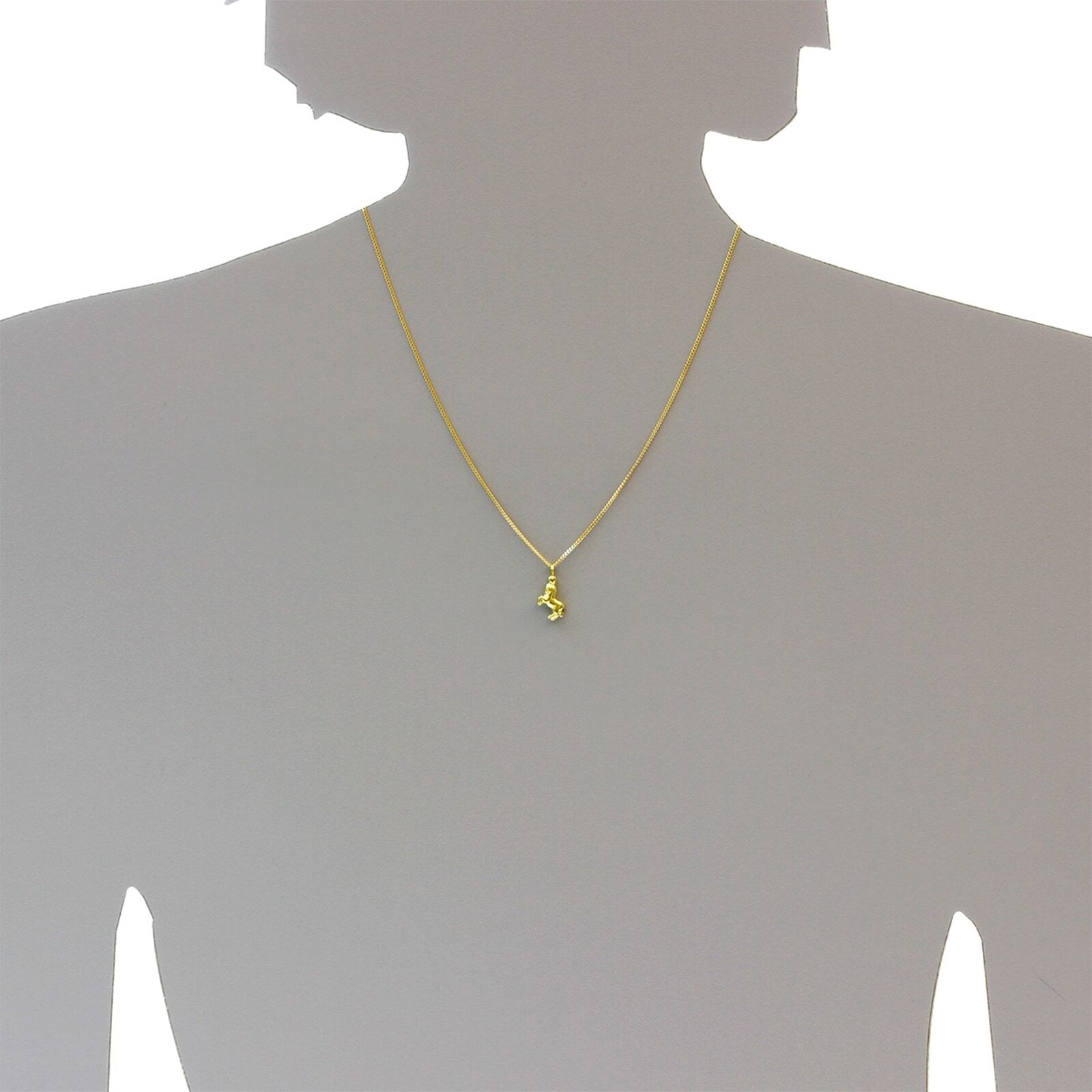 Kette mit Anhänger OSTSEE-SCHMUCK "Ostsee-Schmuck Kette mit Anhänger Pferd Kette mit Anhänger Pferd" Gr. 45, gold, Halsketten, Damen, 45cm, Gelbgold 333, L: 42
