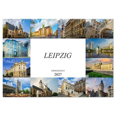 Leipzig Impressionen (Wandkalender 2027 DIN A2 quer), CALVENDO Monatskalender