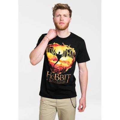 T-Shirt LOGOSHIRT "I Am Fire, I Am Death - Hobbit", Herren, Gr. S, orange (schwarz, orange), 100% Baumwolle, bedruckt, normal, Rundhals, Shirts T-Shirt, mit coolem Print
