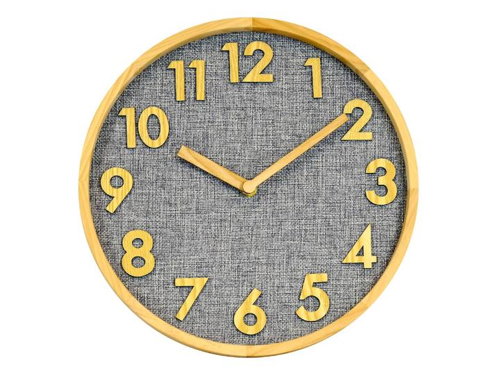 Wanduhr WT 7235 Holzgehäuse / Textil: Jeansstoff Ø 30cm Blau