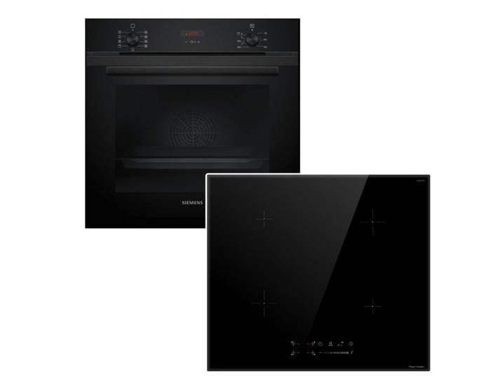 SIEMENS Backofen-Set Backofen Teleskopauszug+ keenberk Induktionskochfeld Boost TouchSlider, mit 1-fach Teilauszug, Hydrolyse