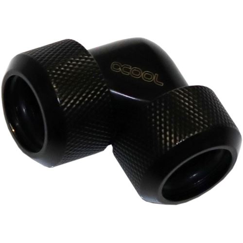 Alphacool Eiszapfen 16mm HardTube Anschraubtülle 90° L-Verbinder Acryl- Messingrohre, schwarz
