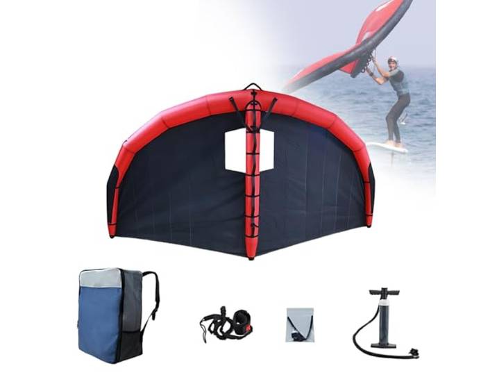 SHAHRYAR Aufblasbarer Foil-Wing-Drachen,Aufblasbarer Kitesurf-Surf-Flügel,Fensterdesign,5㎡Mit Aufbewahrungstasche Und Leine, Geeignet Für Skifahren, Strand