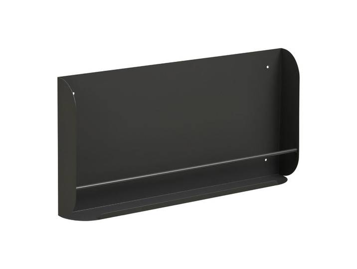 Wandregal Volterra Wall Shelf, Dunkelgrau, Metall, Uni, 60x30x7 cm, hängend, Wohnzimmer, Regale, Wandregale